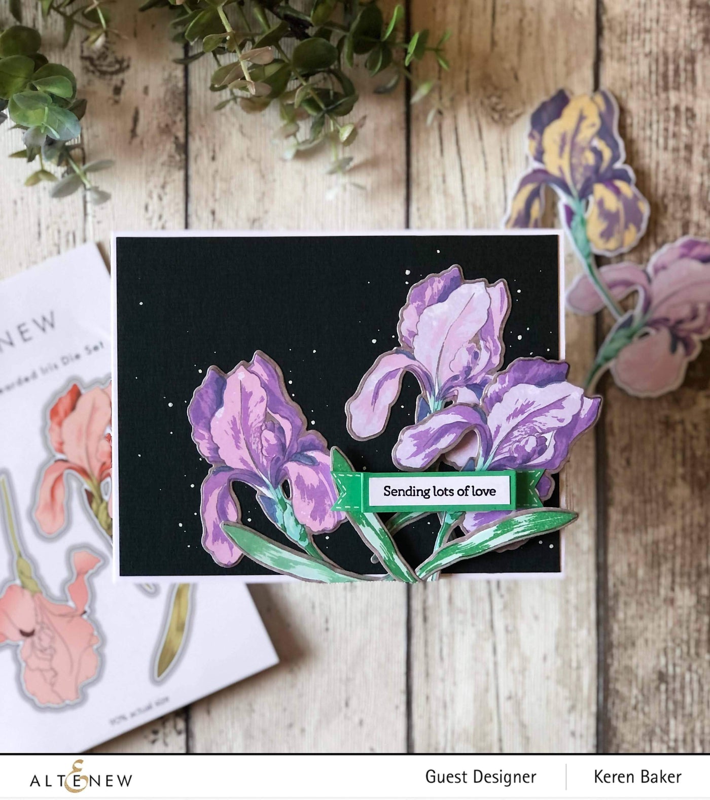 Altenew Build-A-Flower Set Build-A-Flower: Bearded Iris Layering Stamp & Die Set & Ink Bundle