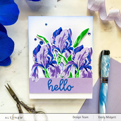 Altenew Build-A-Flower Set Build-A-Flower: Bearded Iris Layering Stamp & Die Set & Ink Bundle