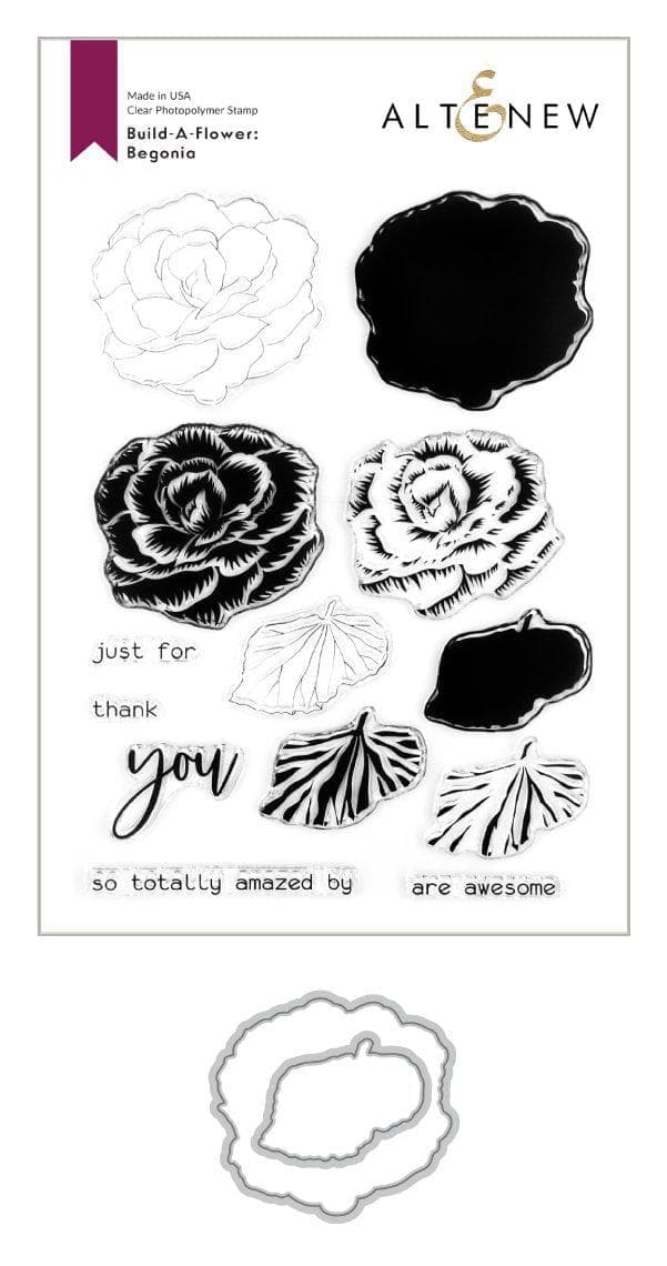Altenew Build-A-Flower Set Build-A-Flower: Begonia Layering Stamp & Die Set