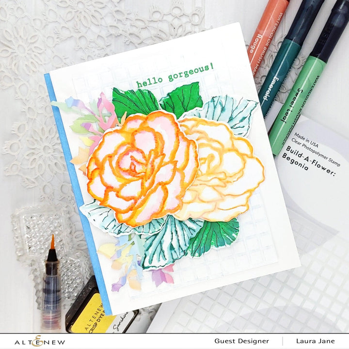 Altenew Build-A-Flower Set Build-A-Flower: Begonia Layering Stamp & Die Set