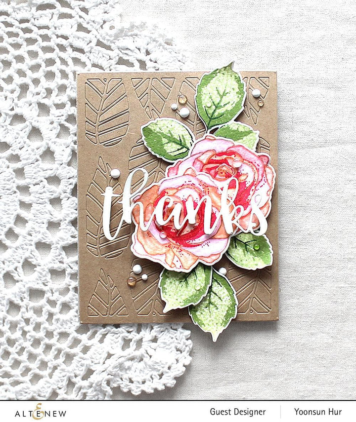 Altenew Build-A-Flower Set Build-A-Flower: Bellaroma Hybrid Tea Rose Layering Stamp & Die Set