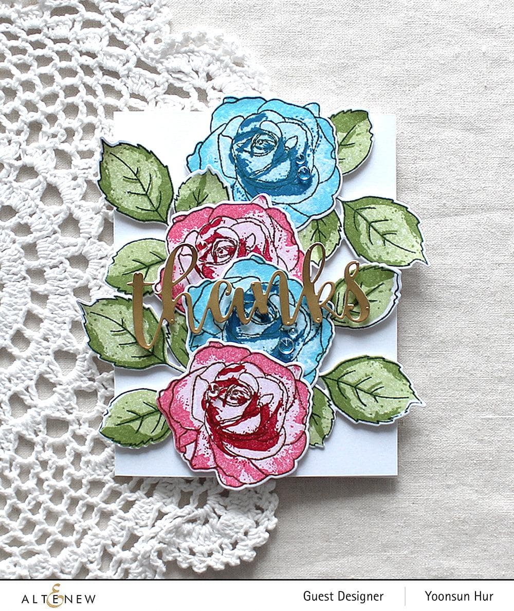 Altenew Build-A-Flower Set Build-A-Flower: Bellaroma Hybrid Tea Rose Layering Stamp & Die Set