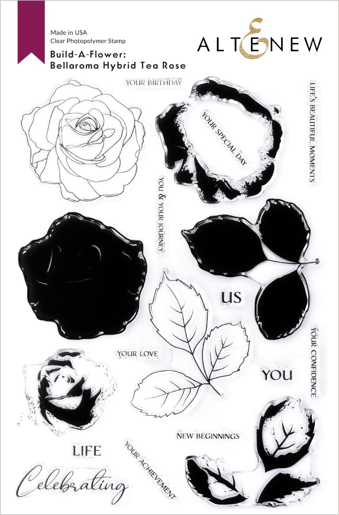 Build-A-Flower: Bellaroma Hybrid Tea Rose Layering Stamp & Die Set