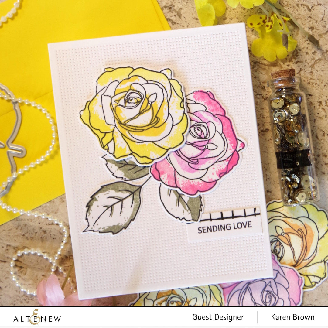 Altenew Build-A-Flower Set Build-A-Flower: Bellaroma Hybrid Tea Rose Layering Stamp & Die Set
