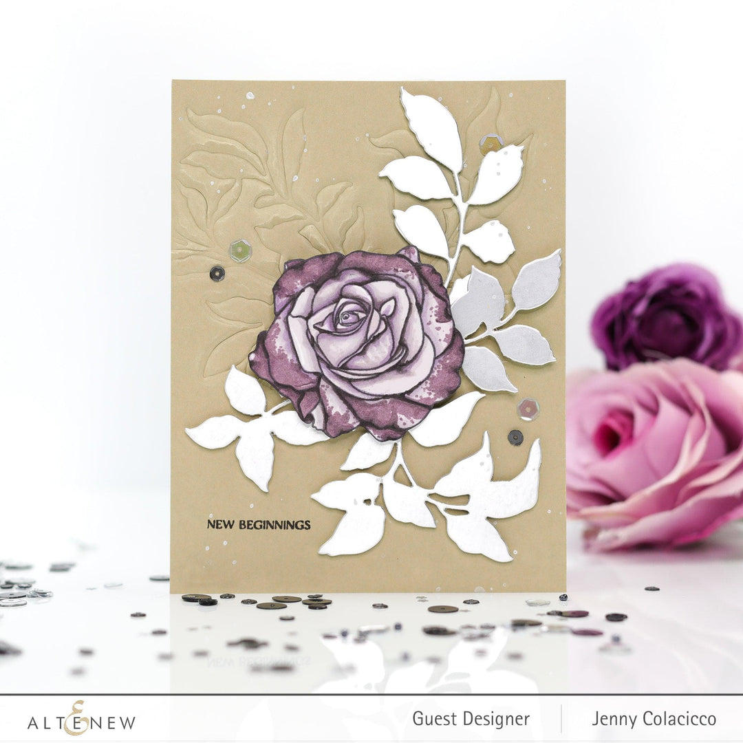 Altenew Build-A-Flower Set Build-A-Flower: Bellaroma Hybrid Tea Rose Layering Stamp & Die Set