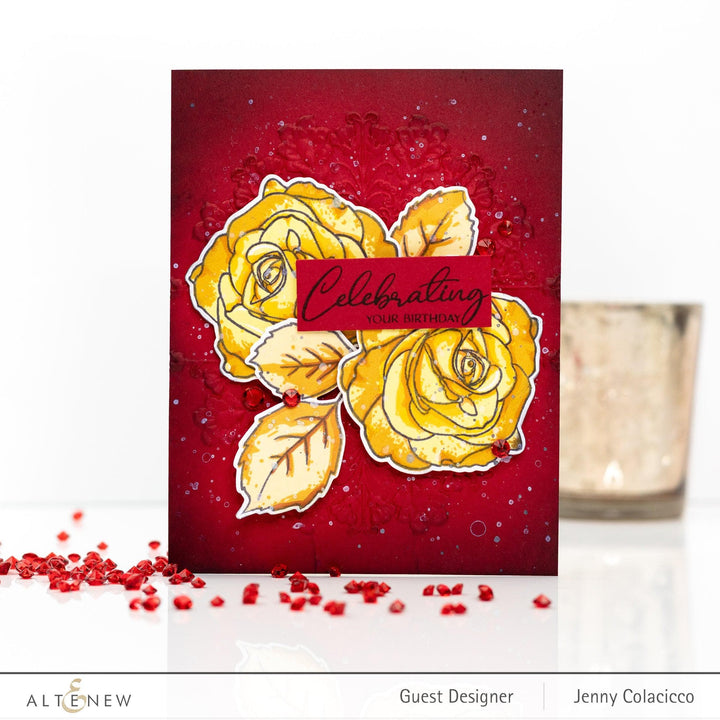 Altenew Build-A-Flower Set Build-A-Flower: Bellaroma Hybrid Tea Rose Layering Stamp & Die Set