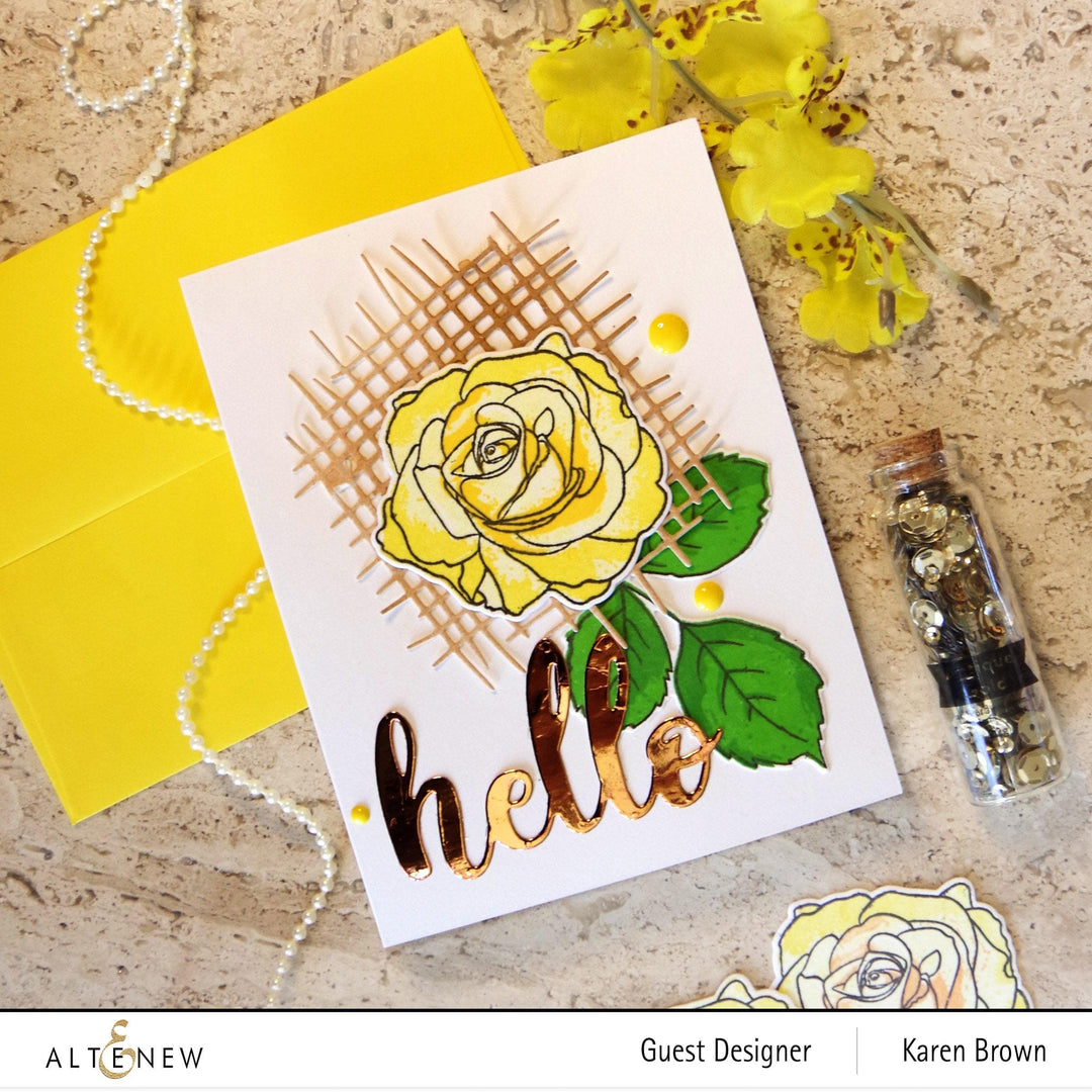 Altenew Build-A-Flower Set Build-A-Flower: Bellaroma Hybrid Tea Rose Layering Stamp & Die Set