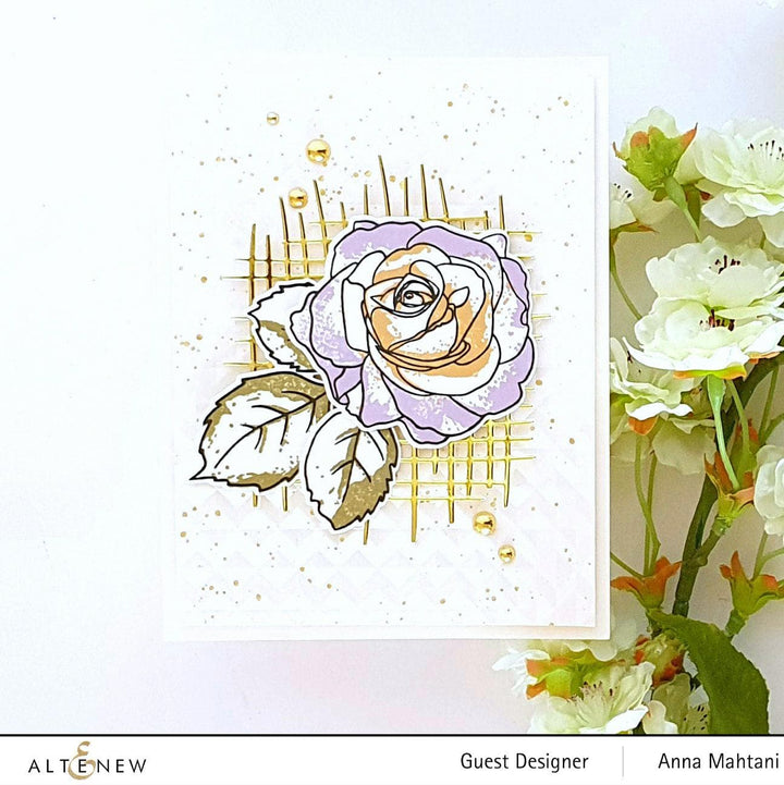 Altenew Build-A-Flower Set Build-A-Flower: Bellaroma Hybrid Tea Rose Layering Stamp & Die Set