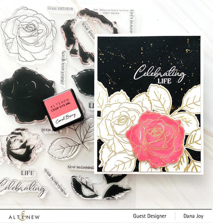 Altenew Build-A-Flower Set Build-A-Flower: Bellaroma Hybrid Tea Rose Layering Stamp & Die Set