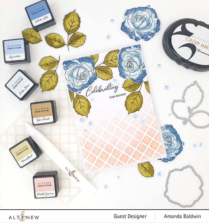 Altenew Build-A-Flower Set Build-A-Flower: Bellaroma Hybrid Tea Rose Layering Stamp & Die Set