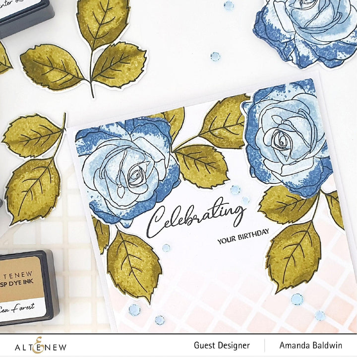 Altenew Build-A-Flower Set Build-A-Flower: Bellaroma Hybrid Tea Rose Layering Stamp & Die Set