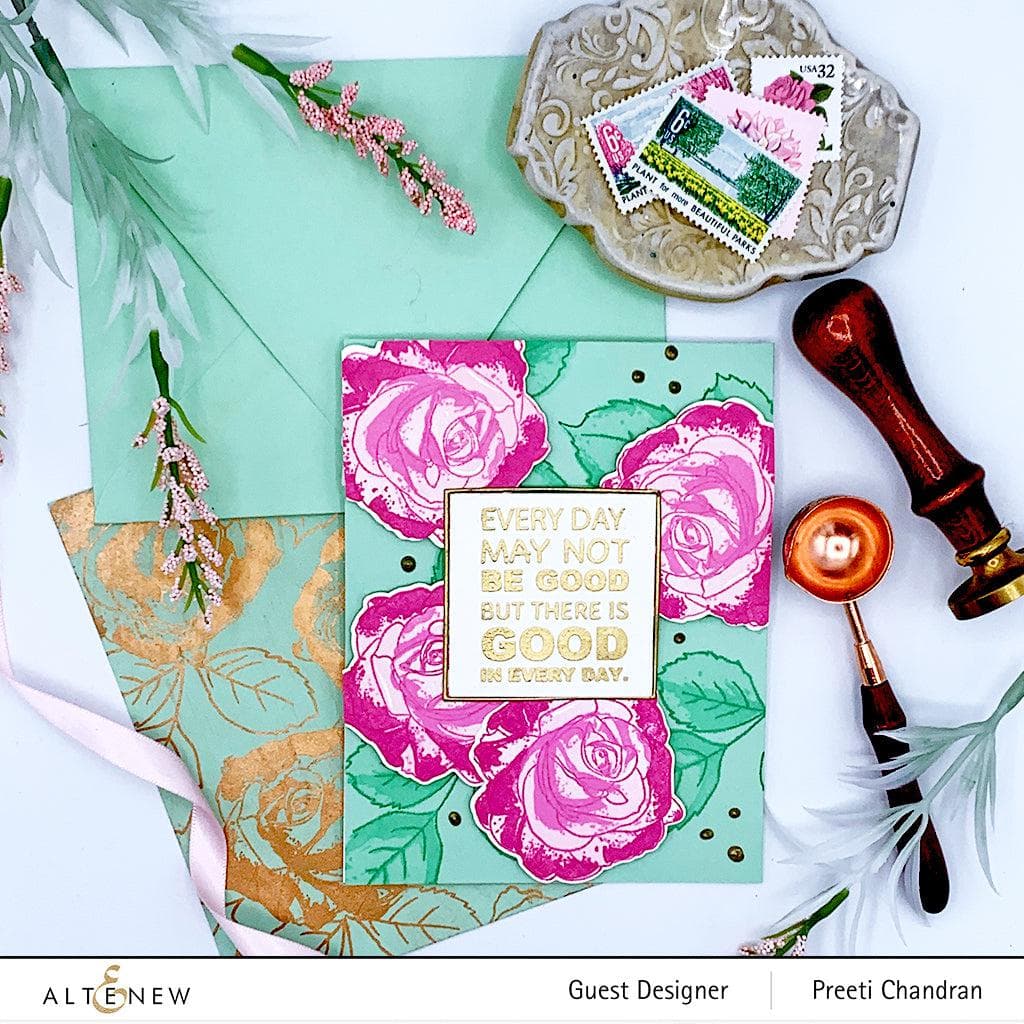 Altenew Build-A-Flower Set Build-A-Flower: Bellaroma Hybrid Tea Rose Layering Stamp & Die Set