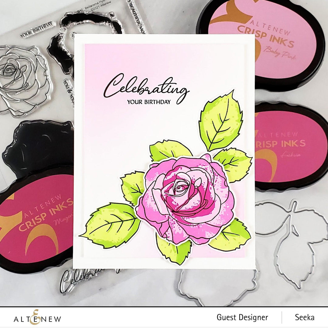 Altenew Build-A-Flower Set Build-A-Flower: Bellaroma Hybrid Tea Rose Layering Stamp & Die Set