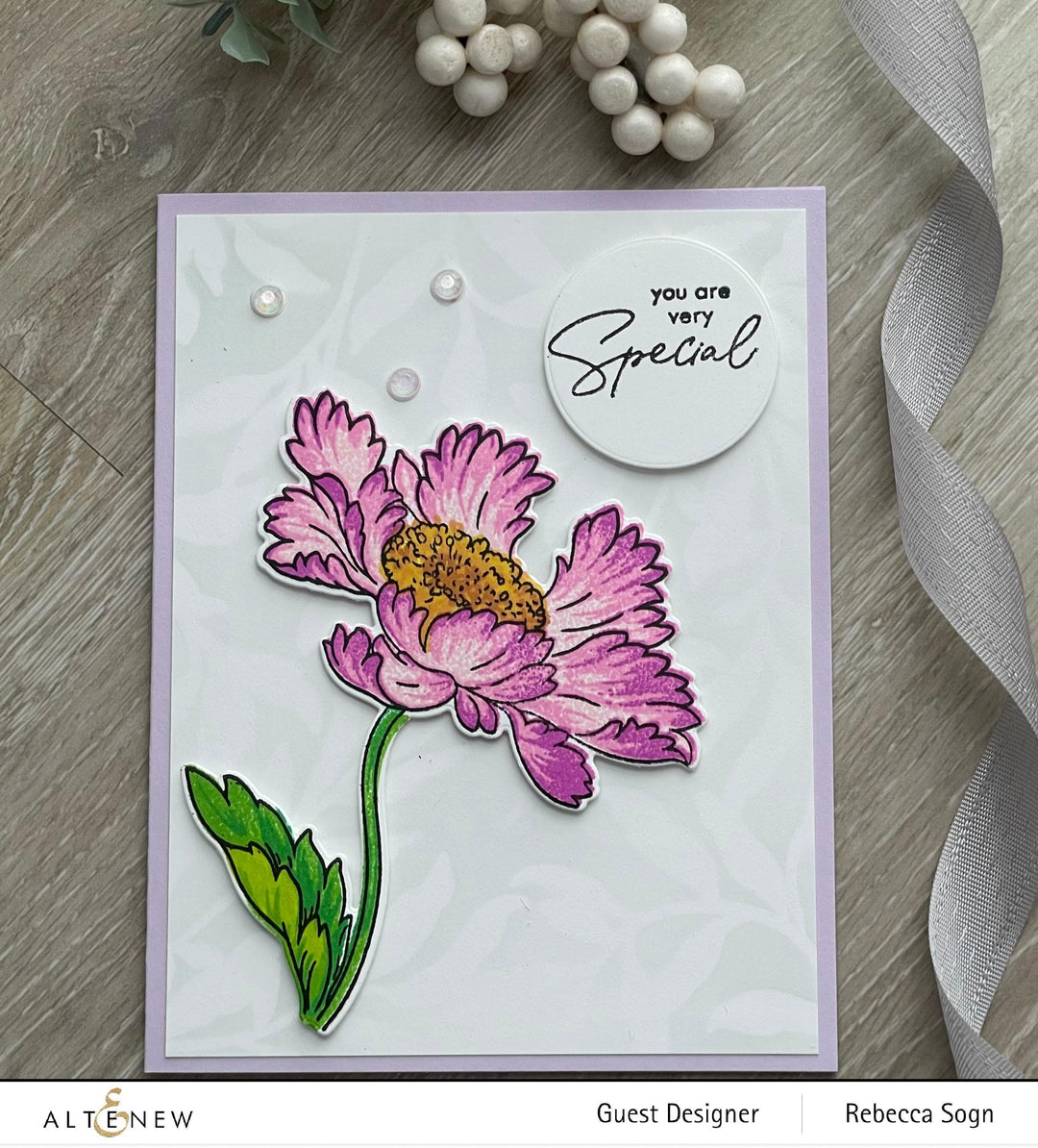 Altenew Build-A-Flower Set Build-A-Flower: Candystripe Cosmos Layering Stamp & Die Set