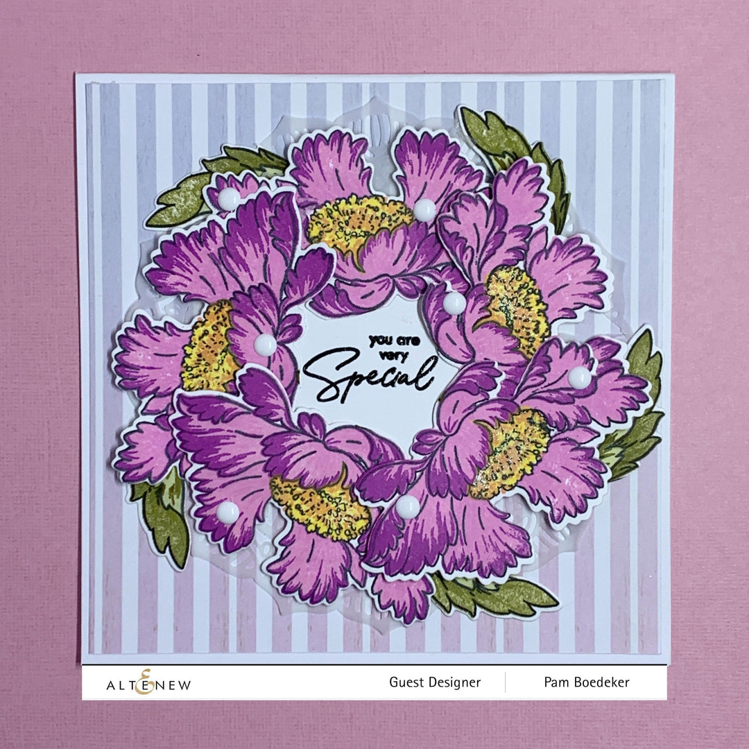 Altenew Build-A-Flower Set Build-A-Flower: Candystripe Cosmos Layering Stamp & Die Set