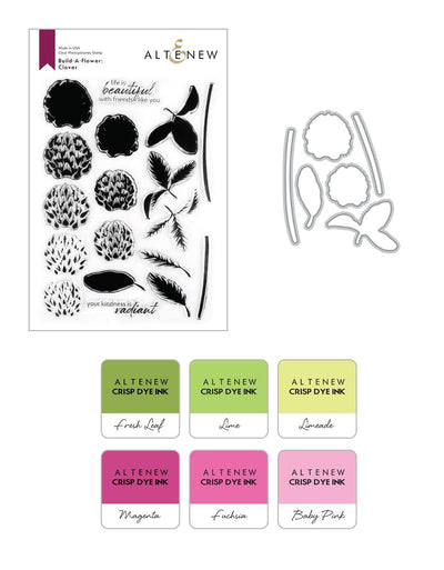 Altenew Build-A-Flower Set Build-A-Flower: Clover Layering Stamp & Die Set & Ink Bundle