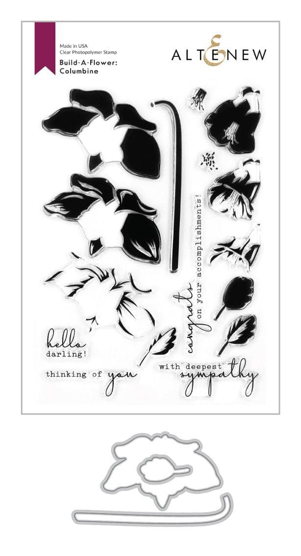 Altenew Build-A-Flower Set Build-A-Flower: Columbine Layering Stamp & Die Set
