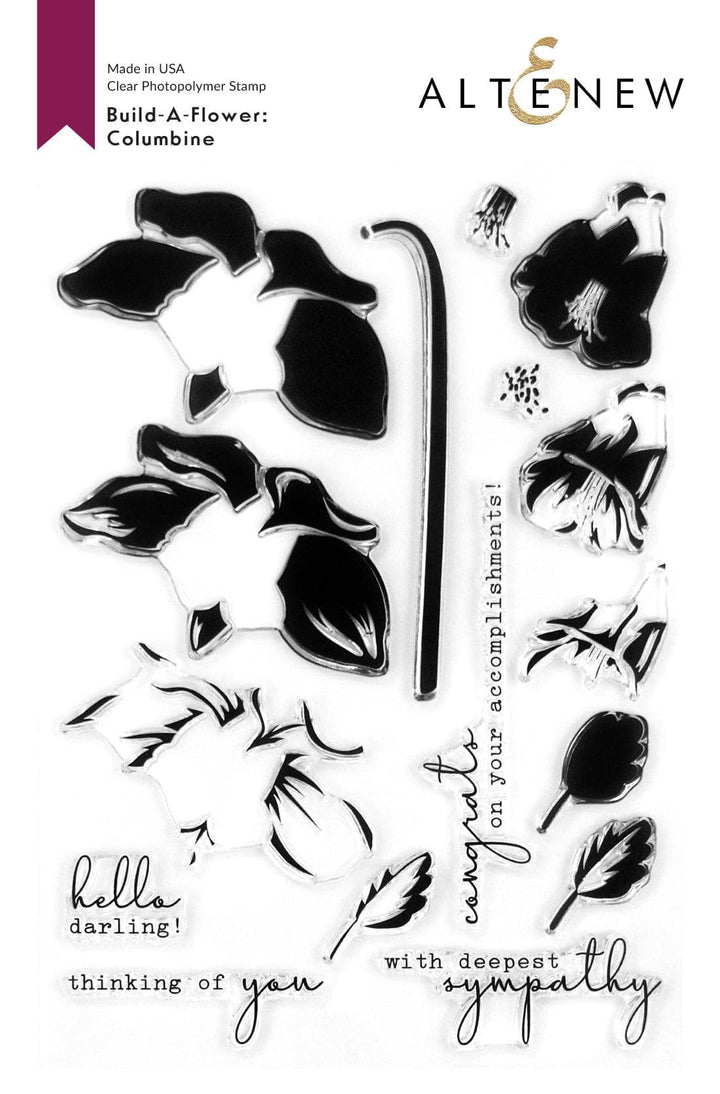 Altenew Build-A-Flower Set Build-A-Flower: Columbine Layering Stamp & Die Set