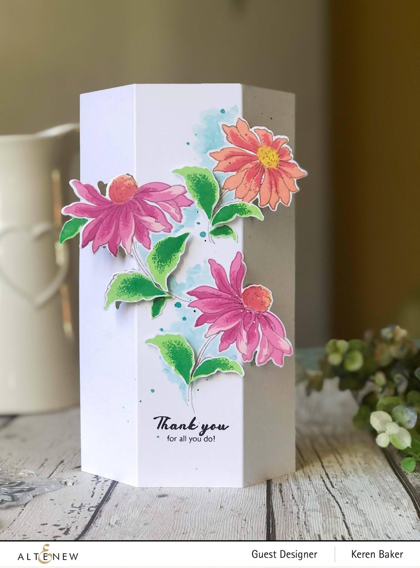 Clean & Simple Cards  Altenew Build-A-Flower: Coneflower • Notable Ink