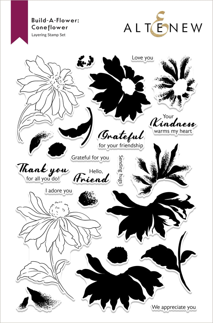 Altenew Build-A-Flower Set Build-A-Flower: Coneflower Layering Stamp & Die Set