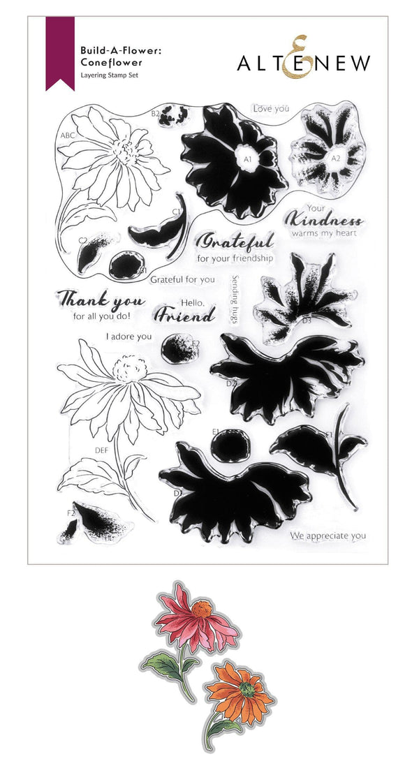 Altenew Build-A-Flower Set Build-A-Flower: Coneflower Layering Stamp & Die Set