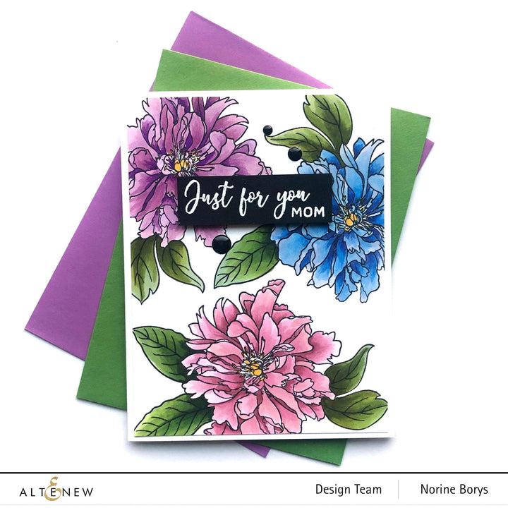 Altenew Build-A-Flower Set Build-A-Flower: Cora Louise Peony Layering Stamp & Die Set