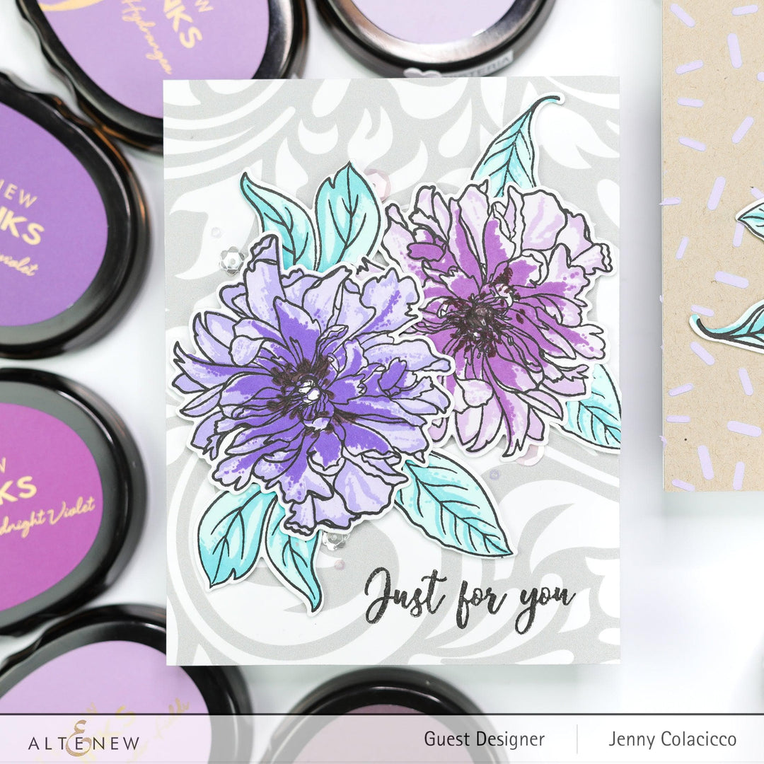 Altenew Build-A-Flower Set Build-A-Flower: Cora Louise Peony Layering Stamp & Die Set