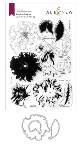 Altenew Build-A-Flower Set Build-A-Flower: Cora Louise Peony Layering Stamp & Die Set