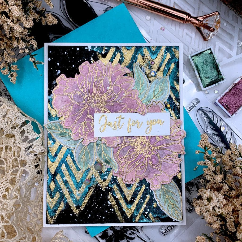 Altenew Build-A-Flower Set Build-A-Flower: Cora Louise Peony Layering Stamp & Die Set