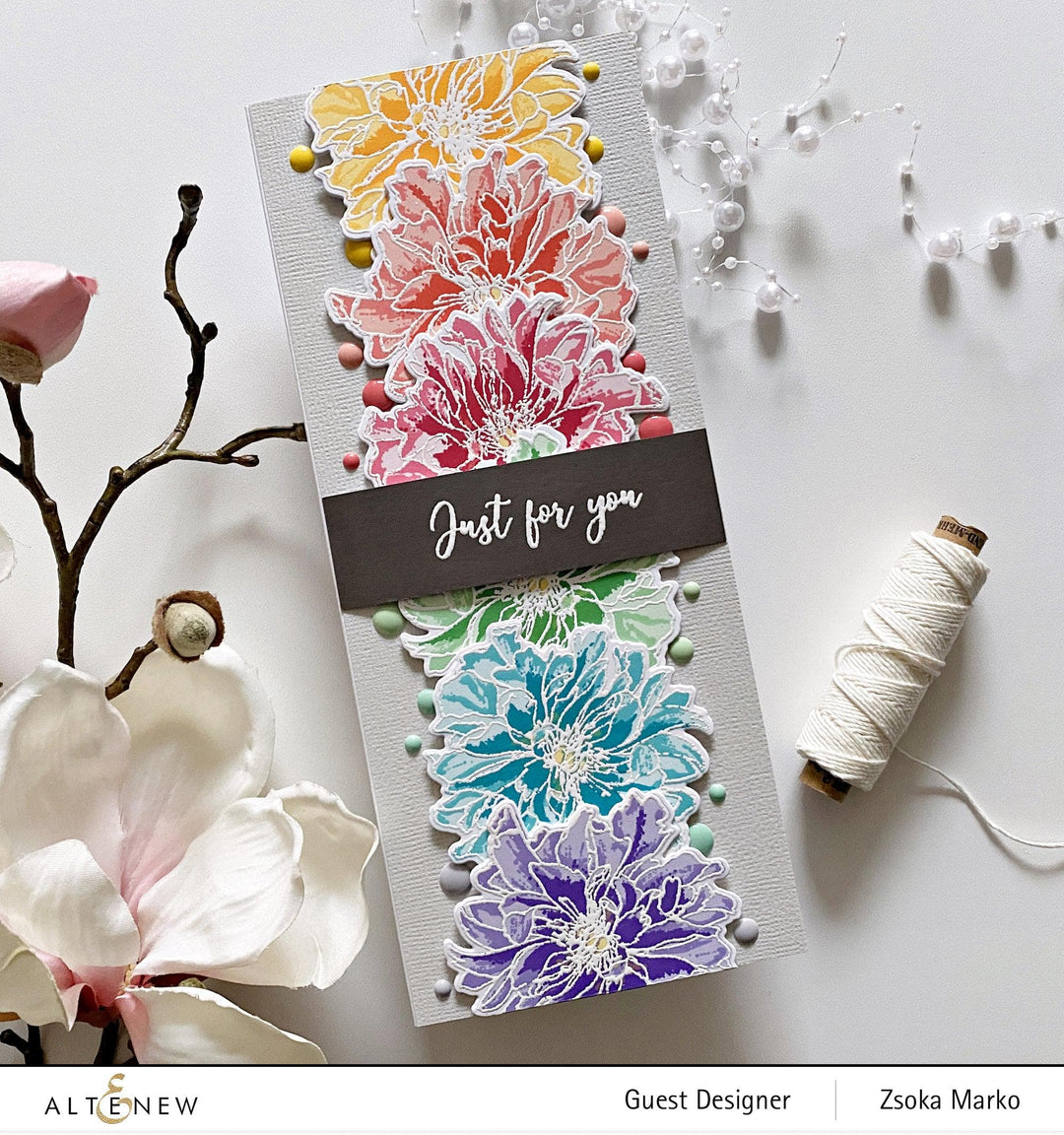 Altenew Build-A-Flower Set Build-A-Flower: Cora Louise Peony Layering Stamp & Die Set