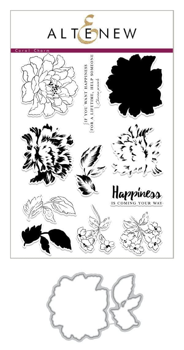 Altenew Build-A-Flower Set Build-A-Flower: Coral Charm Layering Stamp & Die Set
