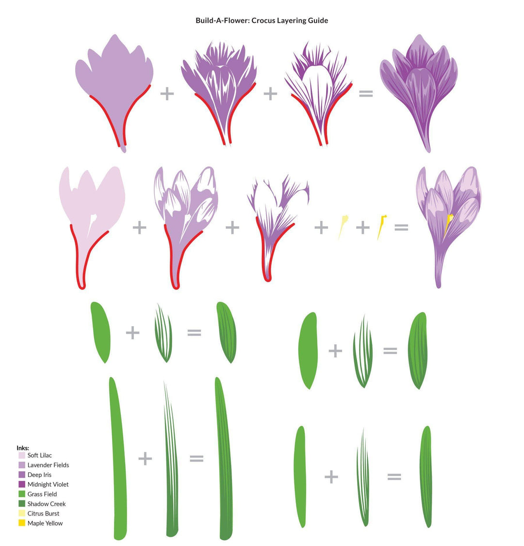 Altenew Build-A-Flower Set Build-A-Flower: Crocus Layering Stamp & Die Set