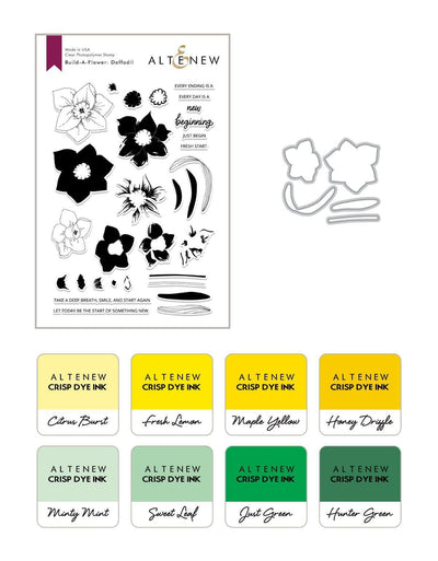 Altenew Build-A-Flower Set Build-A-Flower: Daffodil Layering Stamp & Die Set & Ink Bundle