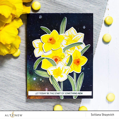 Altenew Build-A-Flower Set Build-A-Flower: Daffodil Layering Stamp & Die Set & Ink Bundle