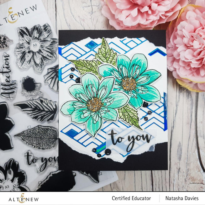 Altenew Build-A-Flower Set Build-A-Flower: Fashion Monger Dahlia Layering Stamp & Die Set