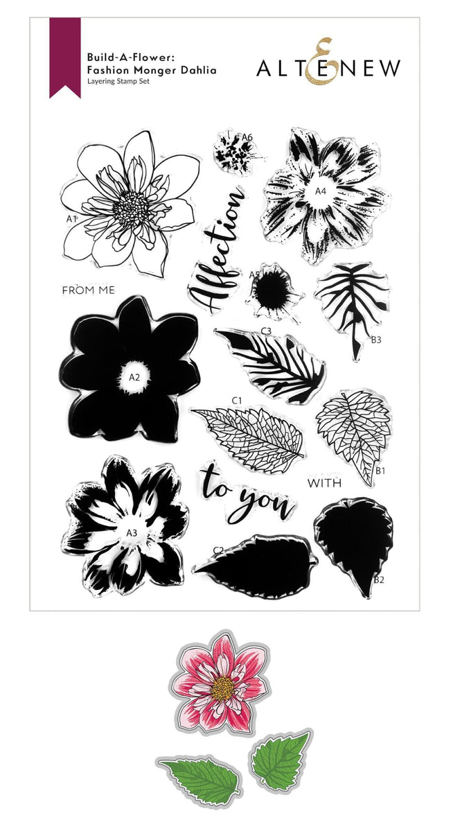 Altenew Build-A-Flower Set Build-A-Flower: Fashion Monger Dahlia Layering Stamp & Die Set