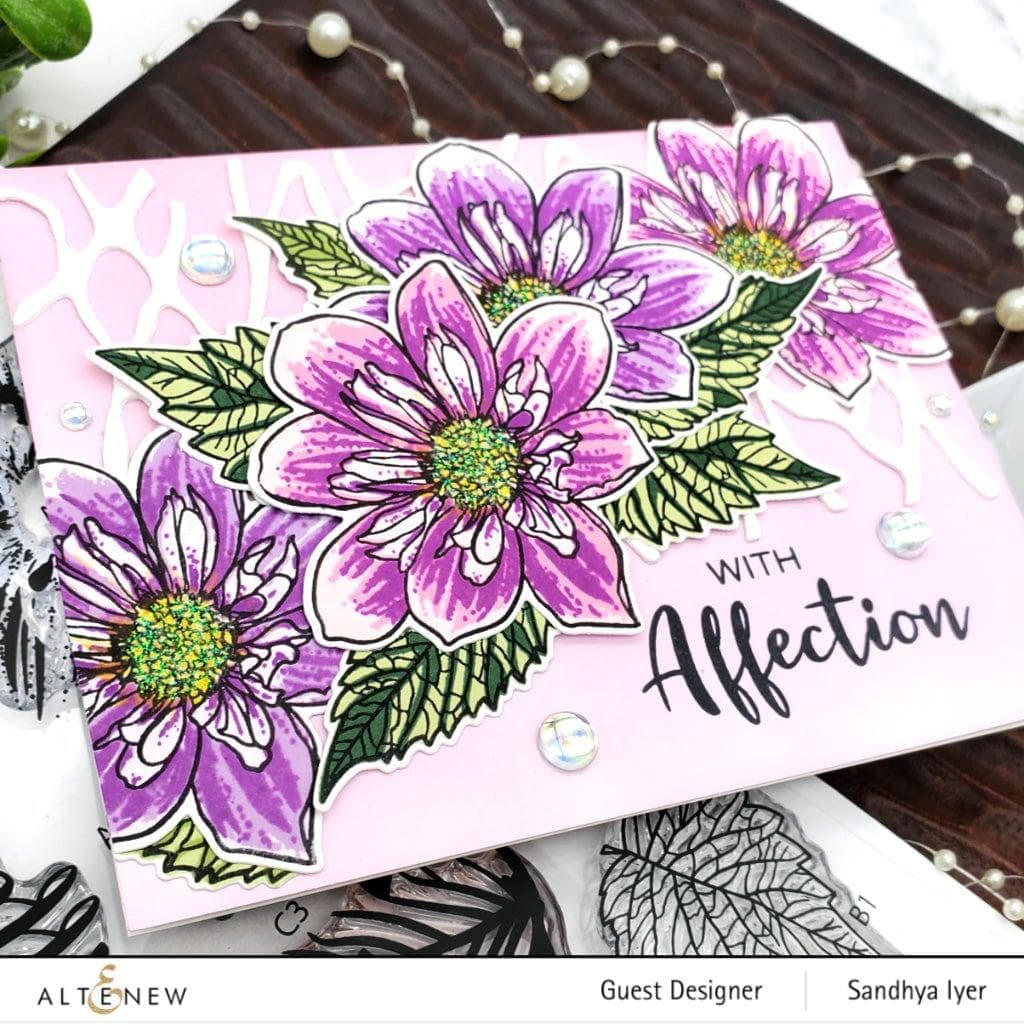 Altenew Build-A-Flower Set Build-A-Flower: Fashion Monger Dahlia Layering Stamp & Die Set