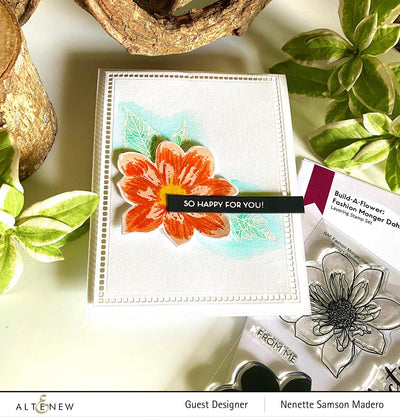 Altenew Build-A-Flower Set Build-A-Flower: Fashion Monger Dahlia Layering Stamp & Die Set & Ink Bundle