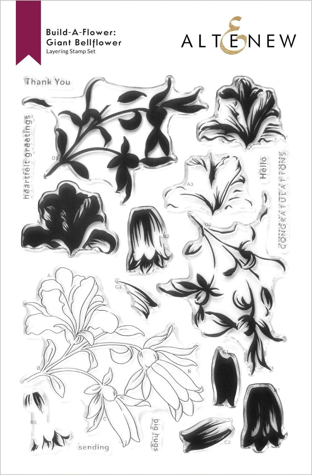 Altenew Build-A-Flower Set Build-A-Flower: Giant Bellflower Layering Stamp & Die Set