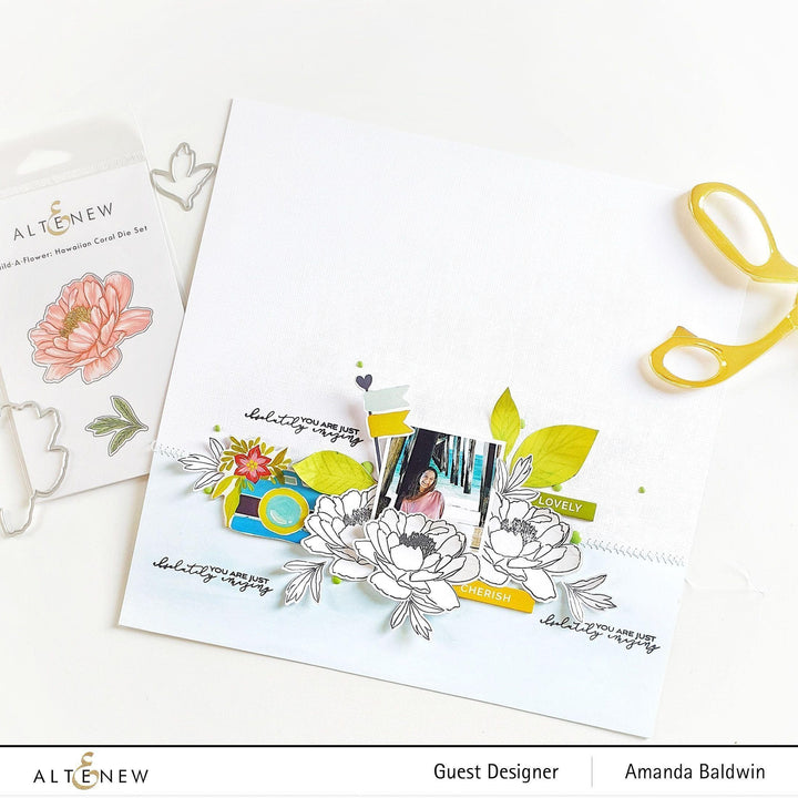 Altenew Build-A-Flower Set Build-A-Flower: Hawaiian Coral Layering Stamp & Die Set