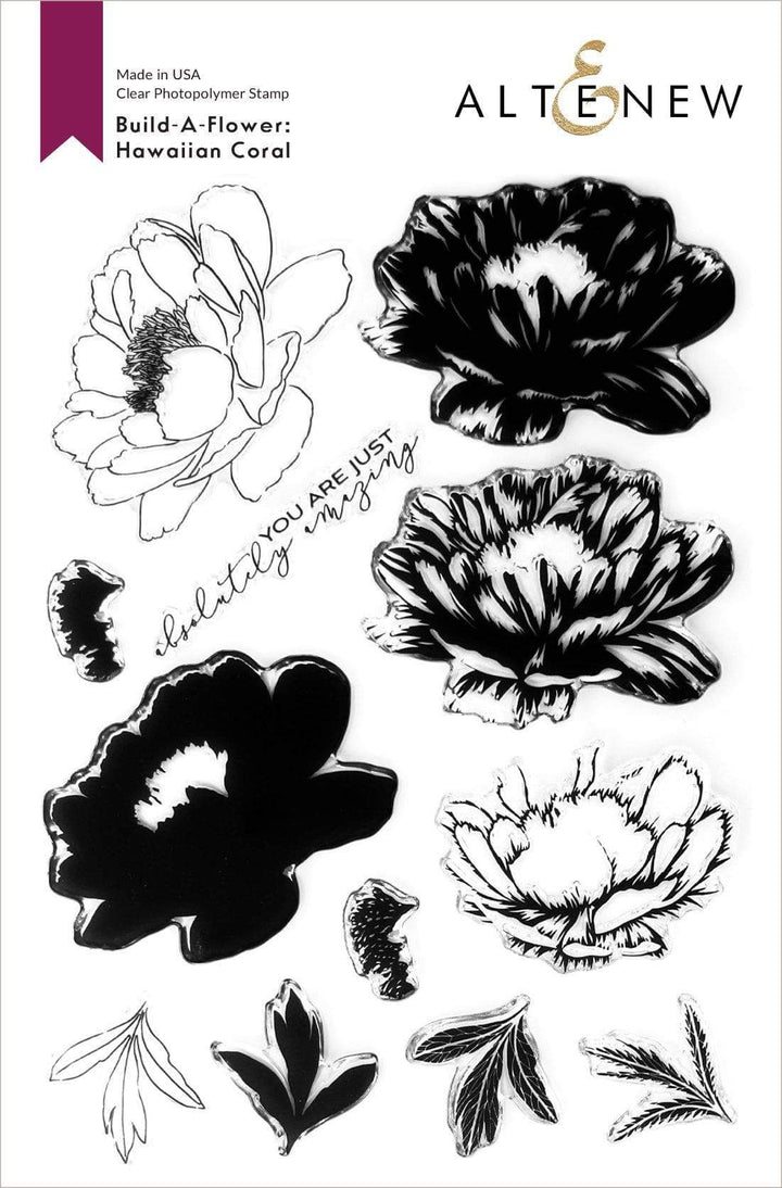 Altenew Build-A-Flower Set Build-A-Flower: Hawaiian Coral Layering Stamp & Die Set