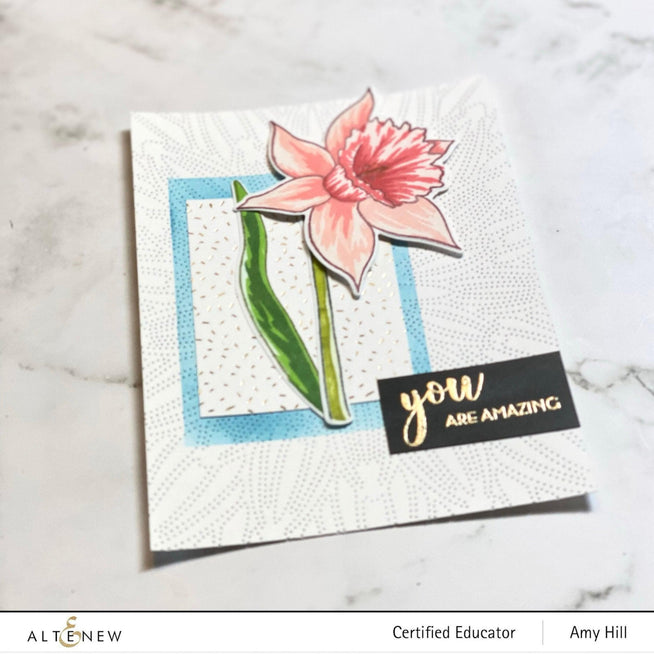Build-A-Flower Narcissus layering stamp and die set by Altenew for floral crafting and layered flower designs.