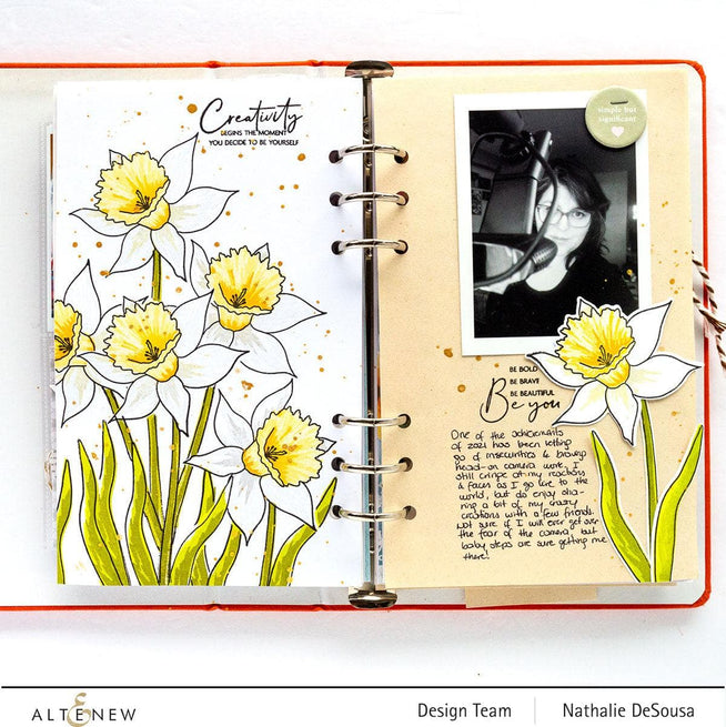 Altenew Build-A-Flower Narcissus layering stamp and die set for creating detailed floral designs.