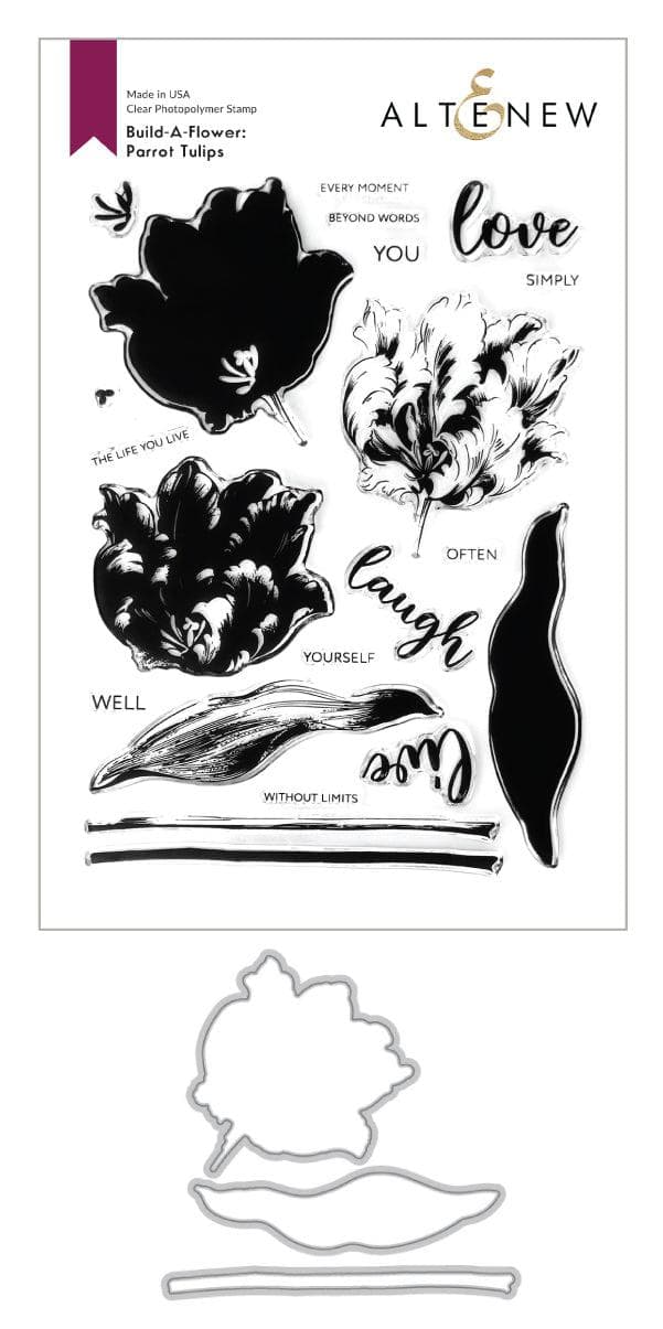 Altenew Build-A-Flower Set Build-A-Flower: Parrot Tulips Layering Stamp & Die Set