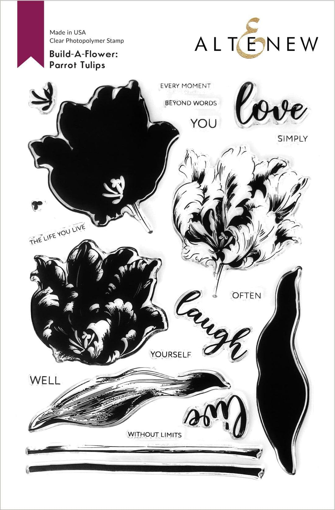 Altenew Build-A-Flower Set Build-A-Flower: Parrot Tulips Layering Stamp & Die Set