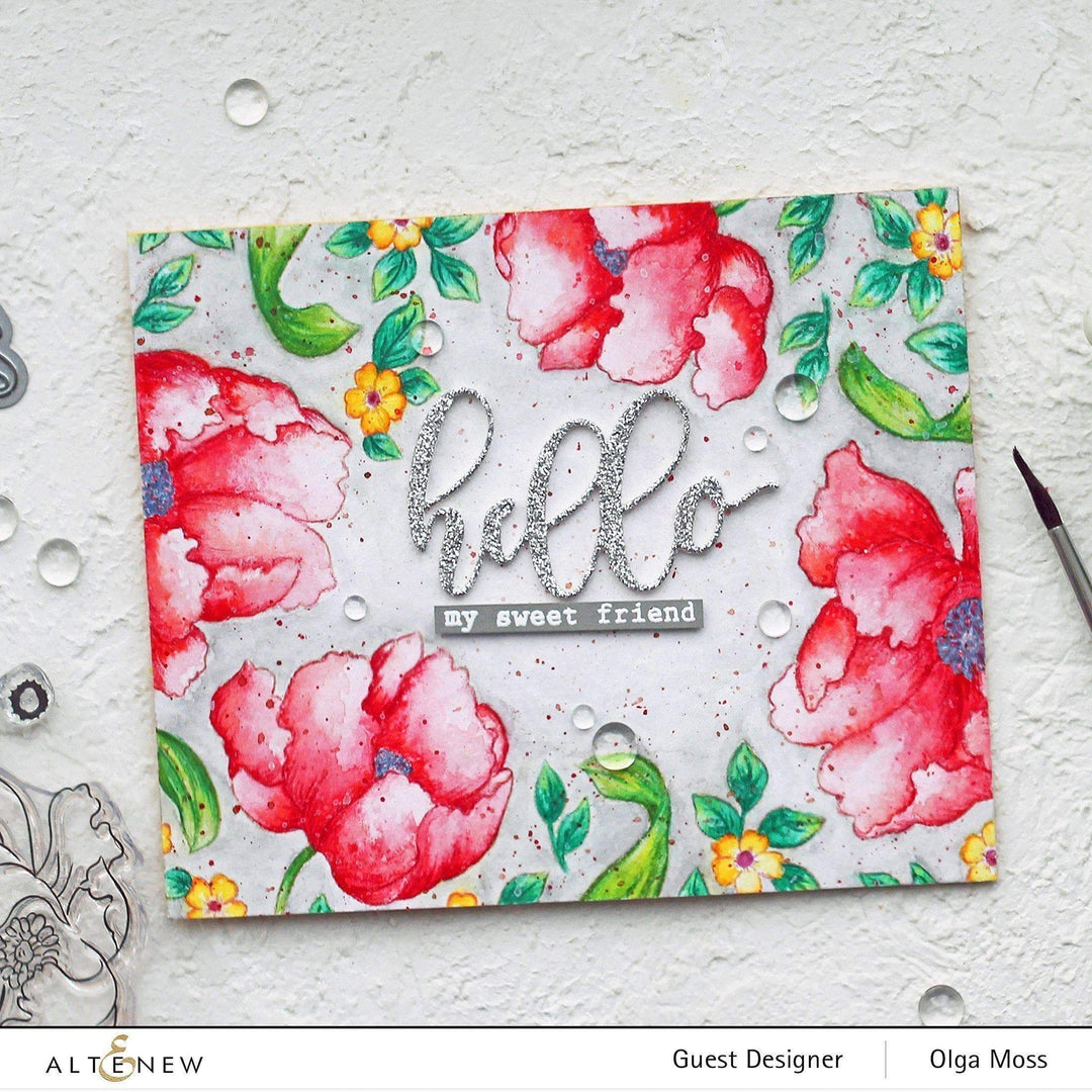 Altenew Build-A-Flower Set Build-A-Flower: Poppy Layering Stamp & Die Set