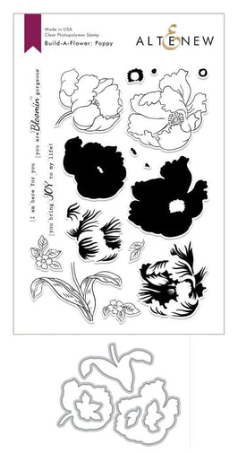 Altenew Build-A-Flower Set Build-A-Flower: Poppy Layering Stamp & Die Set