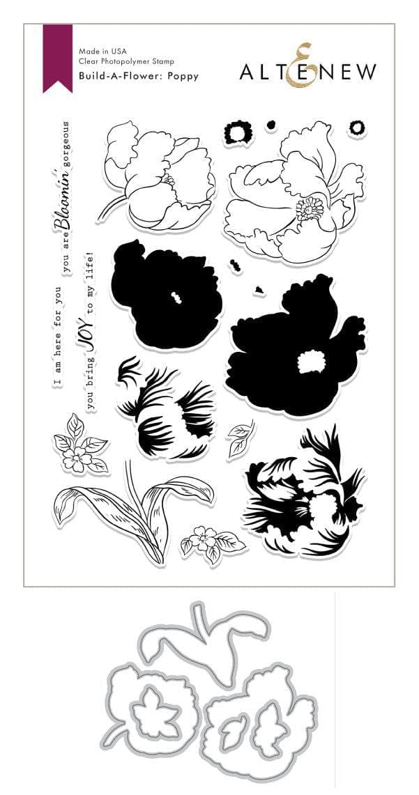 Altenew Build-A-Flower Set Build-A-Flower: Poppy Layering Stamp & Die Set