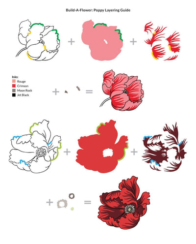 Altenew Build-A-Flower Set Build-A-Flower: Poppy Layering Stamp & Die Set