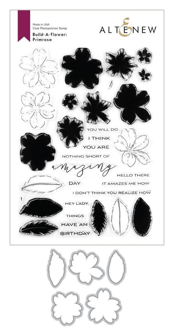 Altenew Build-A-Flower Set Build-A-Flower: Primrose Layering Stamp & Die Set